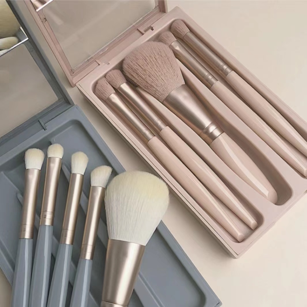New Window Opening Mirror Box 5 Pack Portable Multi functional Makeup Brush