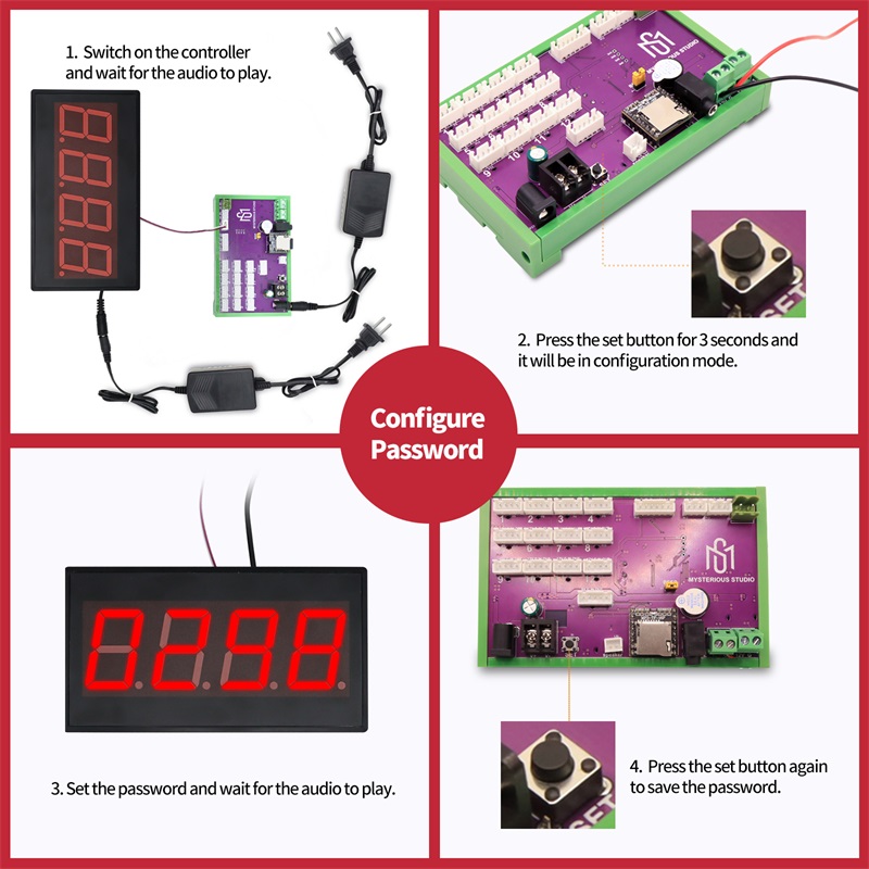 Mysterious Studio Escape Room Prop Real Life Game Digital Tub Enter Correct Digits to Unlock Chamber Room Four Digits Panel Prop