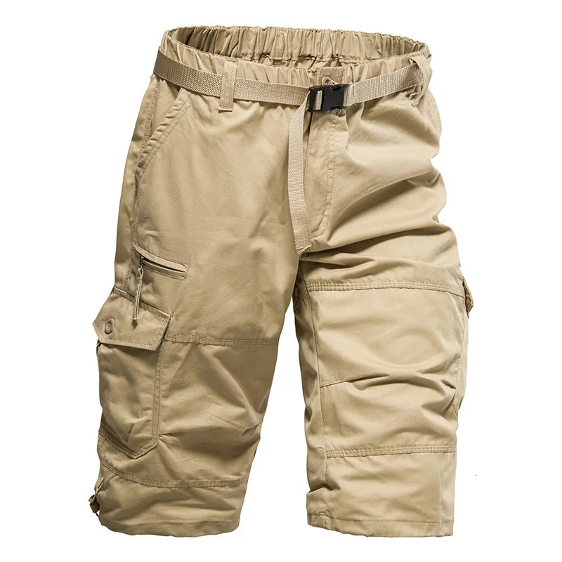 Casual Shorts Men Summer Camouflage Cotton Cargo Shorts Men Camo Short Pants Homme Without Belt Drop Calf-Length Pants 240315