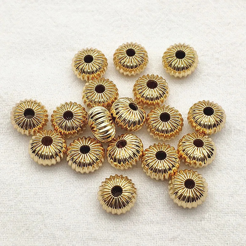 Arrival 10x7mm 100pcs Brass Pumpkin Shape Spacer Beads For Handmade Necklace Earrings DIY Parts Jewelry Findings Components 240309