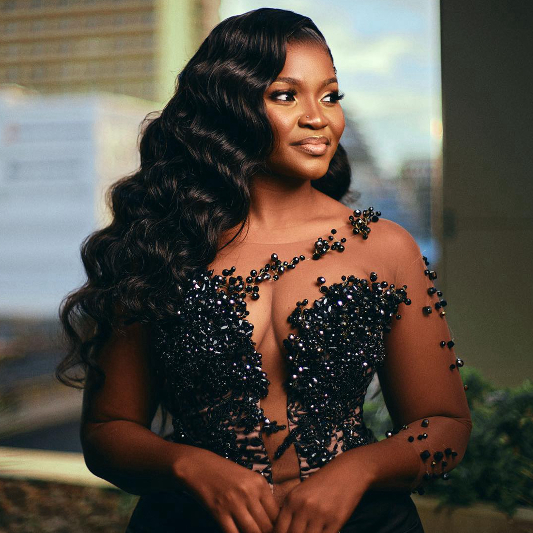 2024 African Plus Size Prom Dresses for Black Women Illusion Mermaid Evening Dresses Elegant Beaded Birthday Gowns Second Reception Gown Engagement Dr
