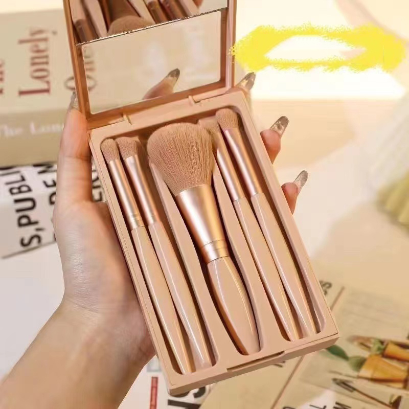 New Window Opening Mirror Box 5 Pack Portable Multi functional Makeup Brush