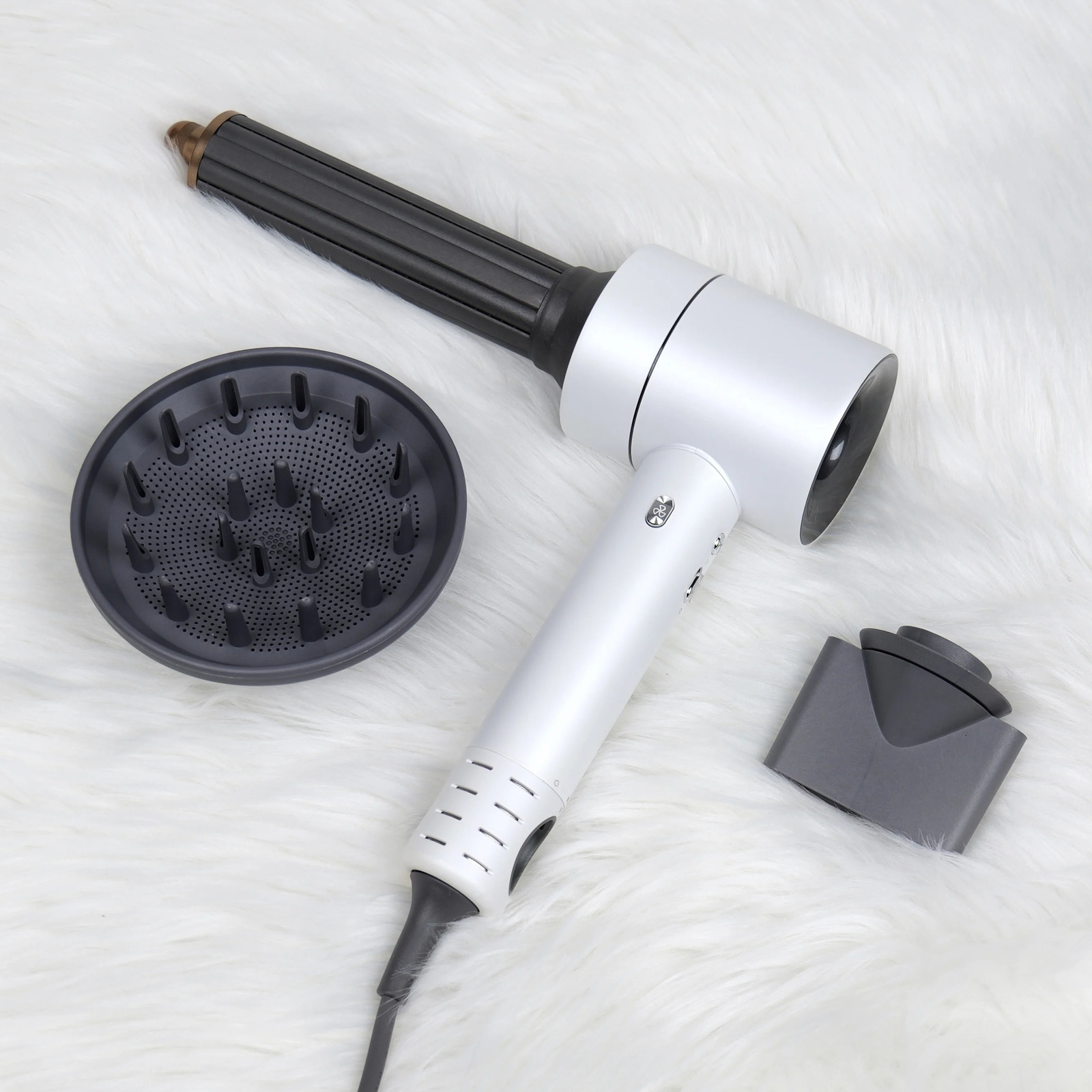 High Speed Hair Dryer Curler 220V Fast Dry With Hair Curling Nozzle Professional Styling Hairdryer For Hair With Curling Suit 240312