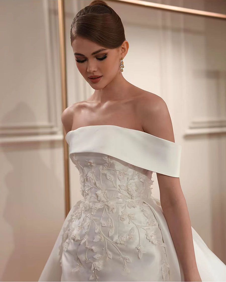 Mermaid Wedding Classic Dress Off The Shoulder Appliqued Lace Wers Sheath Vestidos De Novias With Detachable Train 326 Tachable