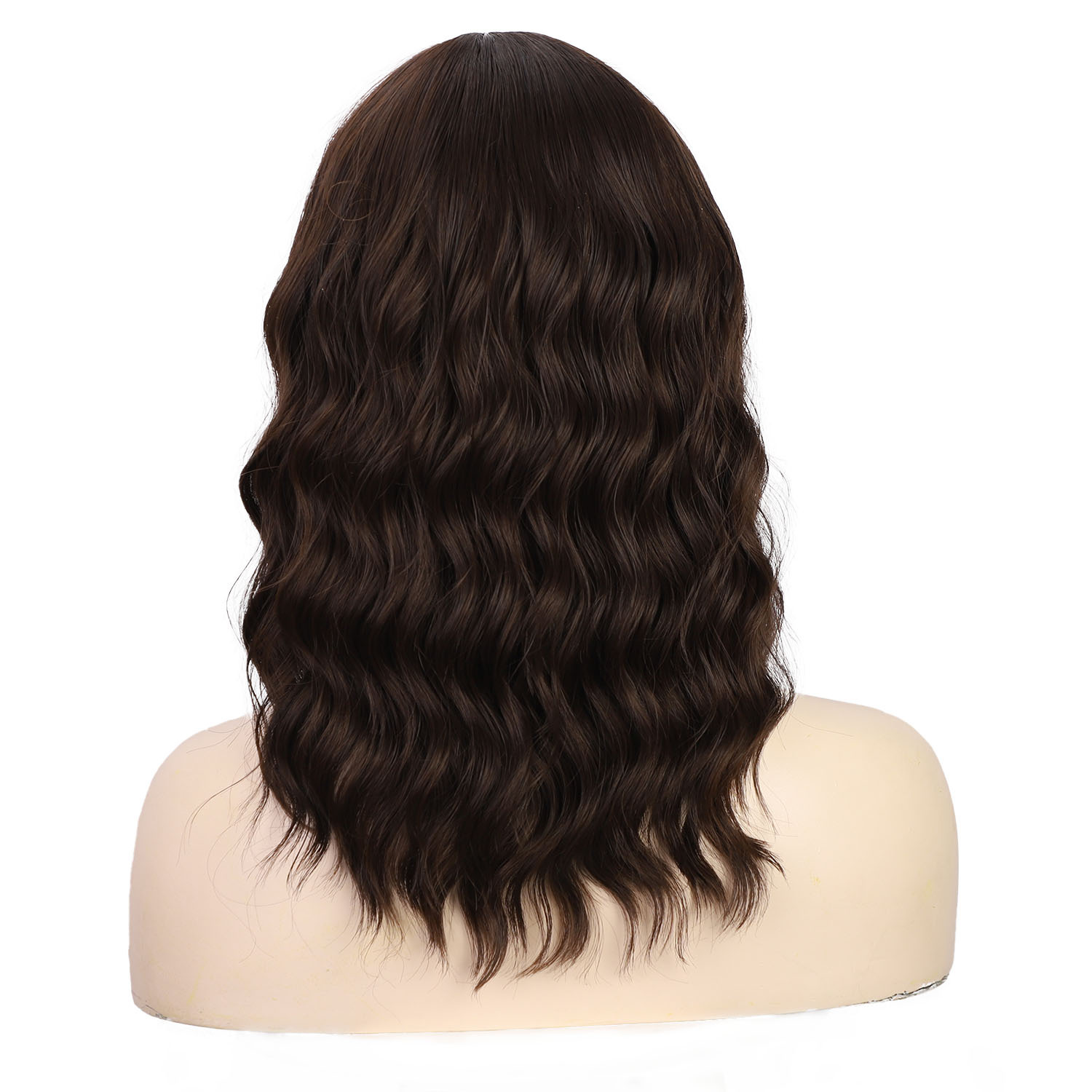 Synthetic Wigs Water Ripple Short Curly Hair Wig Female Wig Head Cover Mechanism 14inch High Temperature Fiber