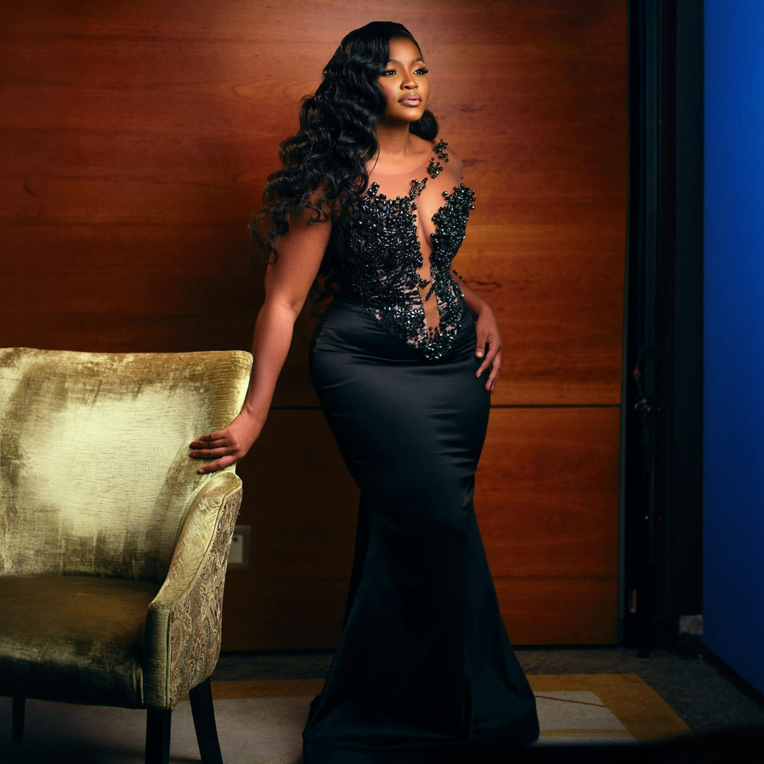 2024 African Plus Size Prom Dresses for Black Women Illusion Mermaid Evening Dresses Elegant Beaded Birthday Gowns Second Reception Gown Engagement Dr