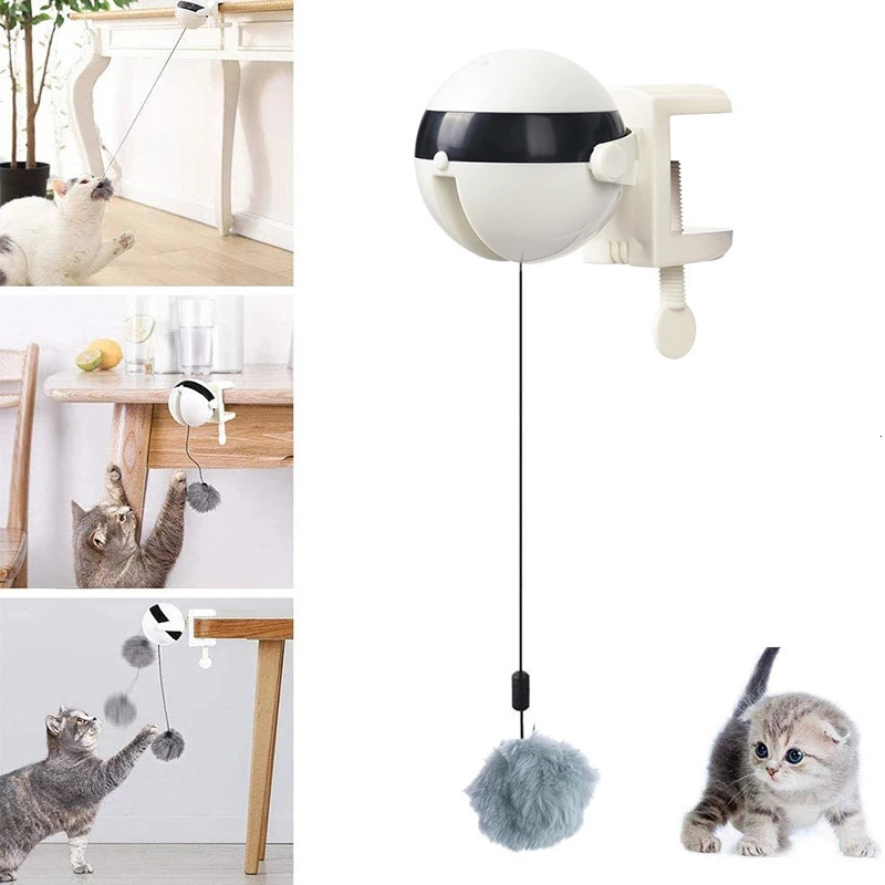 Funny Electric Cat Toy Lifting Ball Cats Teaser Toy Electric Flutter Rotating Cat Toys Electronic Motion Pet Toys Interactive 240315
