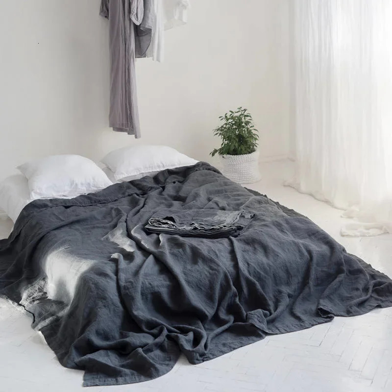 3PCS 100% Washed Linen Sheet Set Natural Flax Bed Sheets 2 Pillowcases Breatherable Soft Farmhouse Bedding Bedsheet Flat 240312
