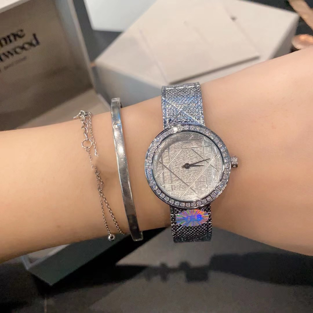 Womens Designer Watch 30MM 25MM Quartz Movement Watch Gold Rose Gold Se Silver Case Diamond Watch Montre de Luxe