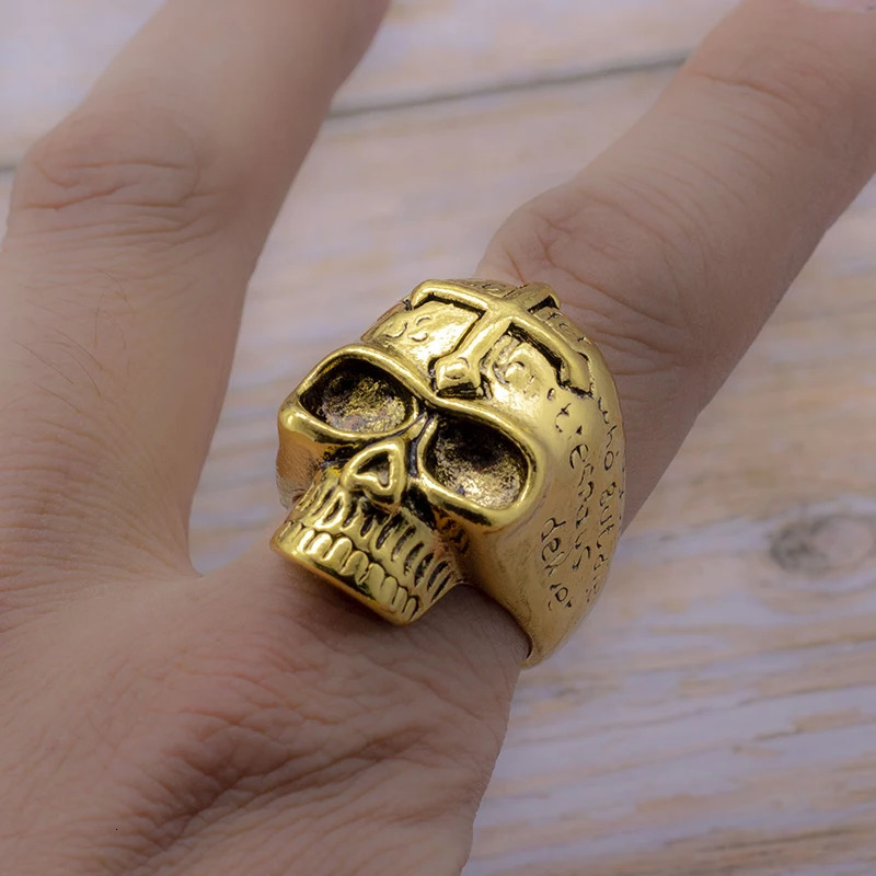 20 Pcs Punk Vintage Skull Rings for Men Wholesale Party Gift 240313