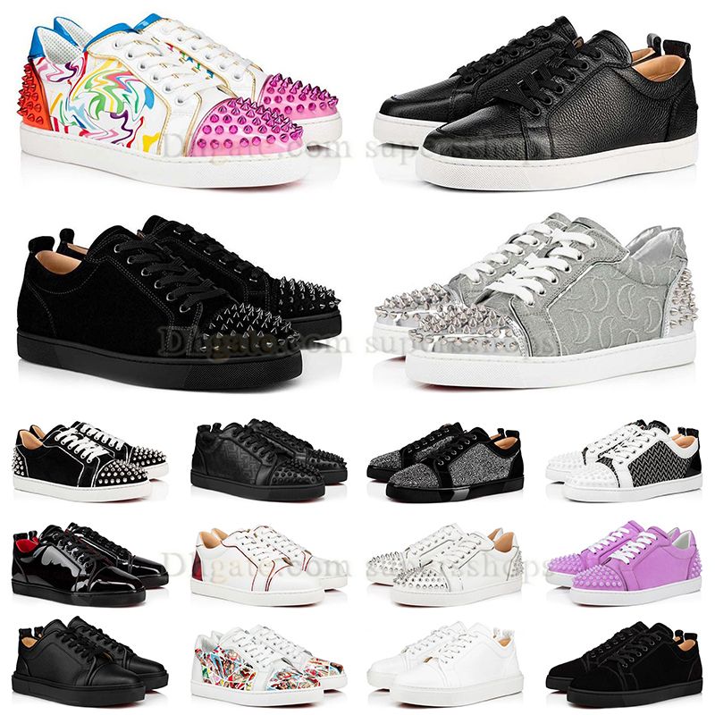 2024 Designer Shoe Bottomshoes Sneakers Casual Shoes Glitter With Box Red Bottoms Loafers Redbottoms Pantoufle Studed Leather Platform Flat Suede