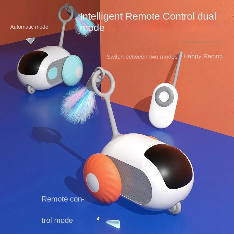 Gravity Sports Car Remote Control Electric Cat Toy Intelligent Electric Cat Teaser Self-moving Balance Car Cat Toys Pet Products 240315