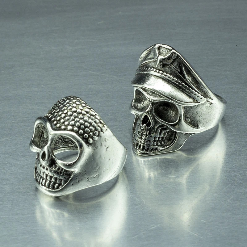 20 Pcs Punk Vintage Skull Rings for Men Wholesale Party Gift 240313