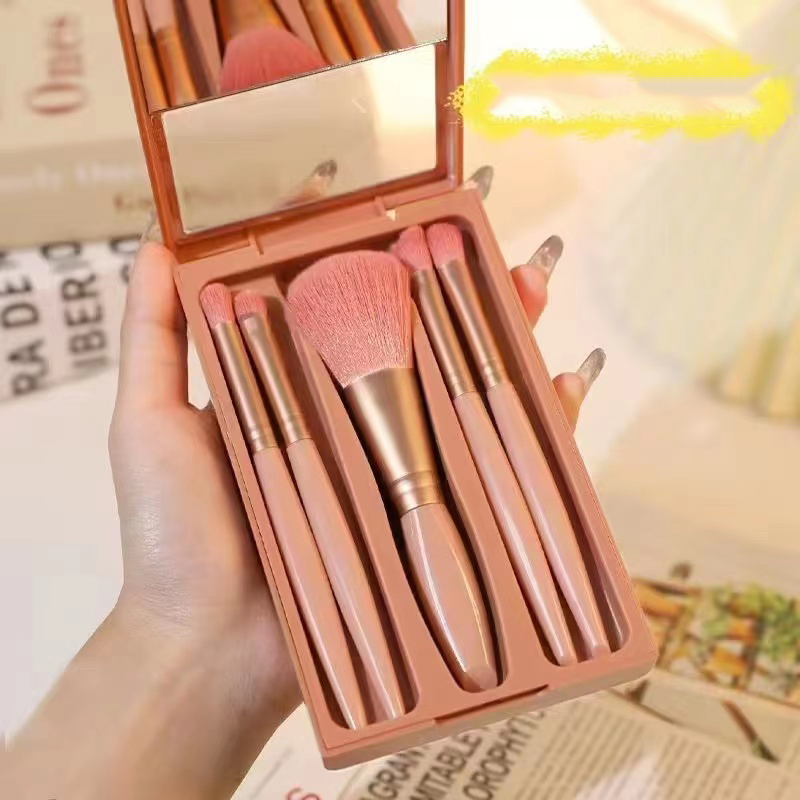 New Window Opening Mirror Box 5 Pack Portable Multi functional Makeup Brush