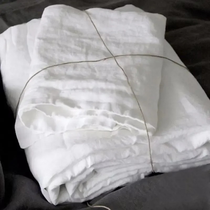 3PCS 100% Washed Linen Sheet Set Natural Flax Bed Sheets 2 Pillowcases Breatherable Soft Farmhouse Bedding Bedsheet Flat 240312