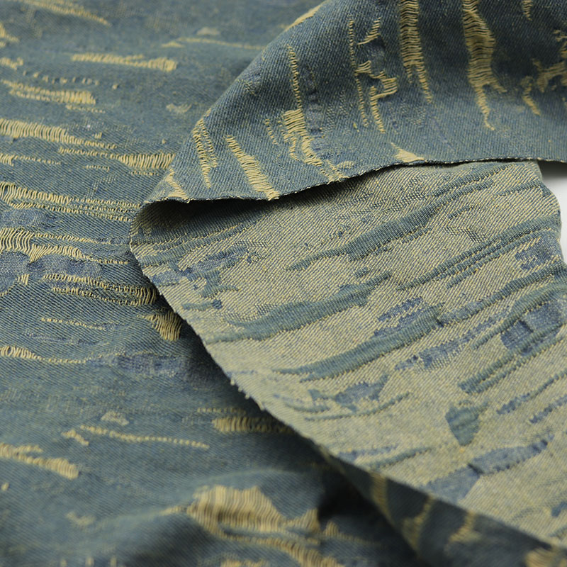 50CM/Piece Washed jacquard denim fabric clothing fabric high-grade handmade diy clothes bag hat