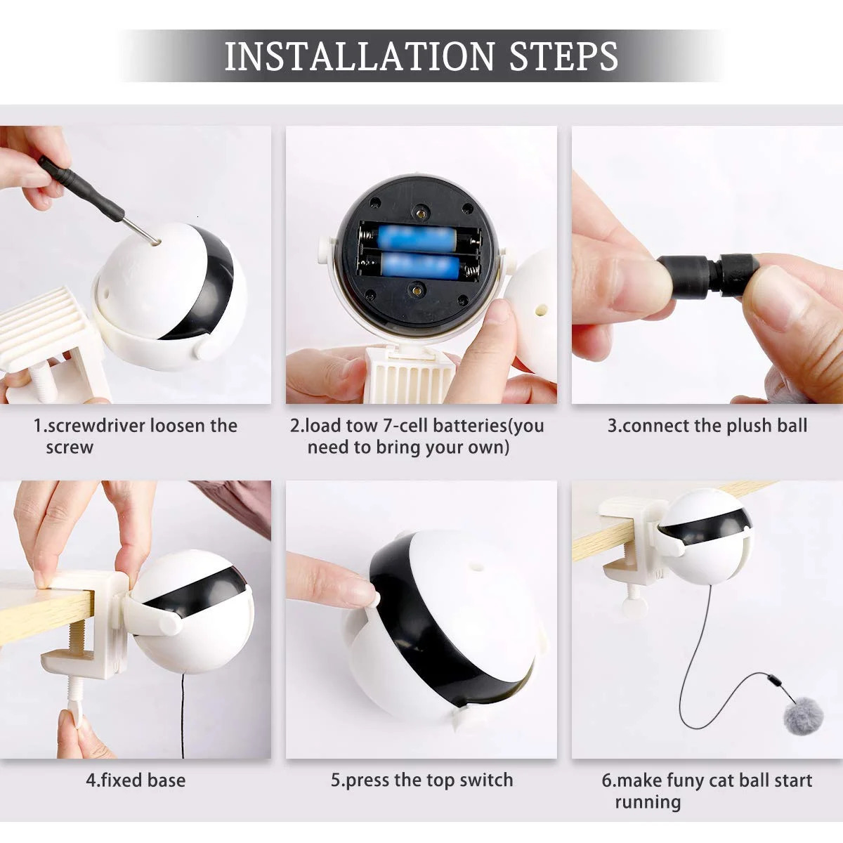 Funny Electric Cat Toy Lifting Ball Cats Teaser Toy Electric Flutter Rotating Cat Toys Electronic Motion Pet Toys Interactive 240315