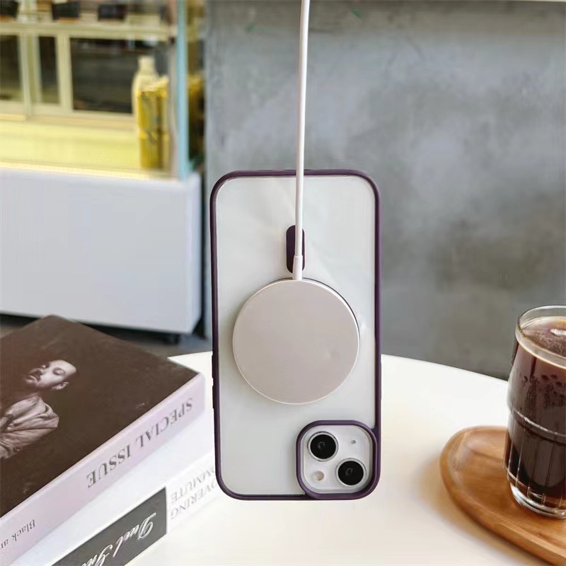 Matte Magnetic Case For iPhone 16 15 14 13 11 Pro Max XS XR 7 8 Plus SE4 Samsung S25 S24 S23 S22 Ultra Plus S24 S23 FE Magsafe Hard Transparent Cover 
