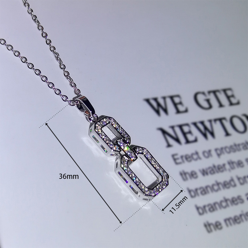 Sterg Sier Chain Pendant Necklace Women, Simple Fashion Jewelry with 5A Cubic Zirconia Stones, Perfect for Parties, Beach Wear and Everyday Elegance