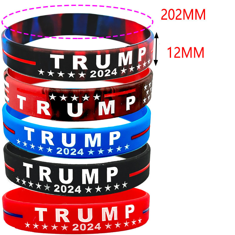 9 styles Trump 2024 Silicone Bracelet Party Favor America Flag Great Wristband