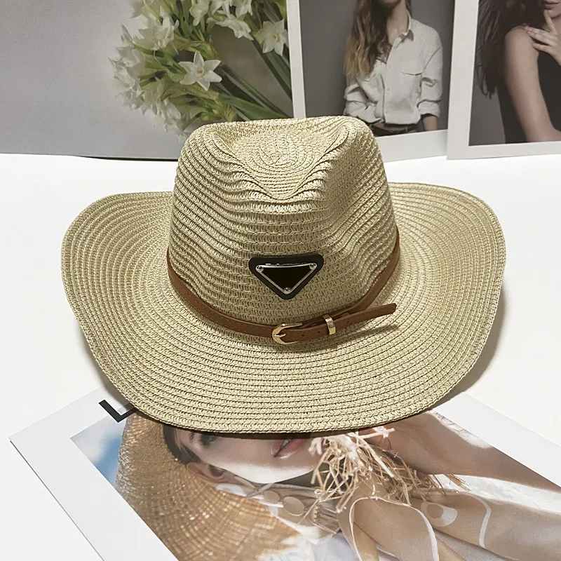 Fashion Cap Knitted Hat Womens Designer Ruffled Straw Hat For Men Woman Wide Brim Caps Summer Bucket Outdoor Beach Hats 8 Styles Epacket CYG24031505-6