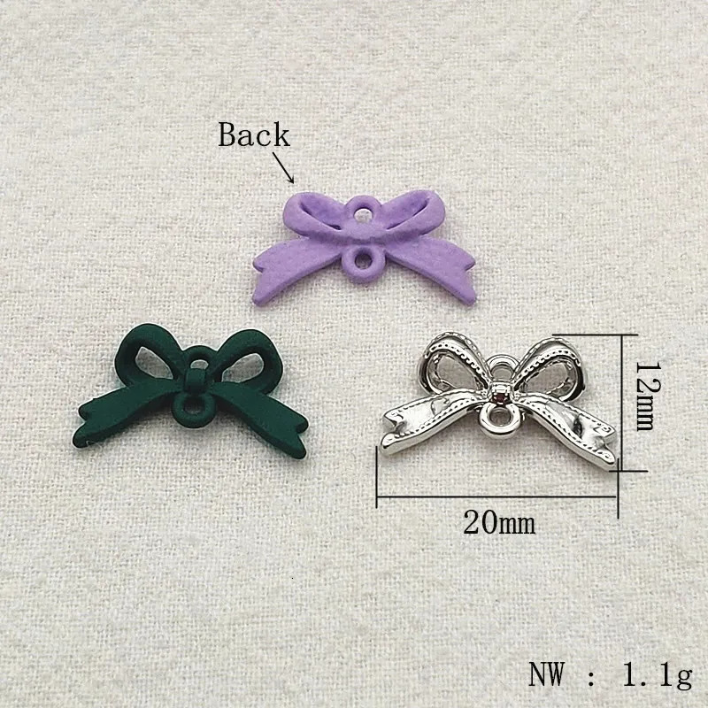 Arrival 20x12mm 100pcs Zinc Alloy Connector Bows Charm For Handmade NecklaceEarrings DIY Parts Jewelry Findings Components 240309