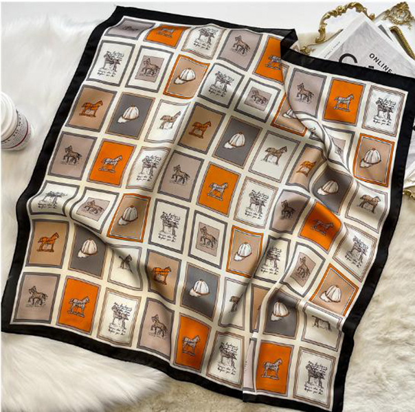 Presbyopia 20style 70-70cm Retro Designer Letters Print Floral Silk Scarf Headband for Women Long Handle Bag Scarves Paris Shoulder Tote Lage Ribbon Head Wraps