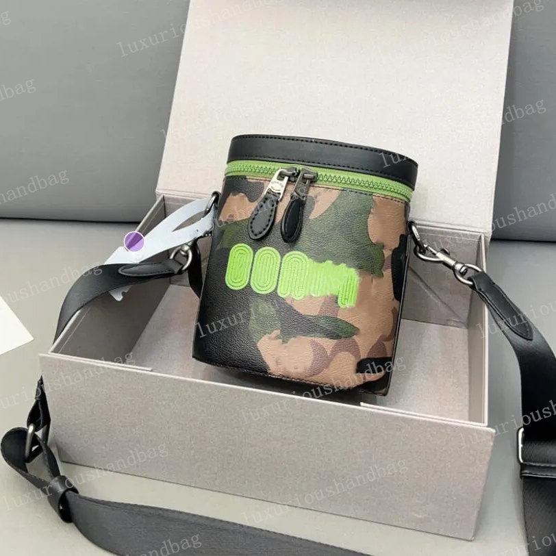 Unisex style Shoulder Sling Bag Designer COA Barrel camouflage bucket Mini bag Crossbody Cellphone Pouch Satchel Luxury Coin Wallet Card holder P