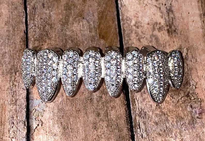 custom gold teeth Moissanite dia grillz