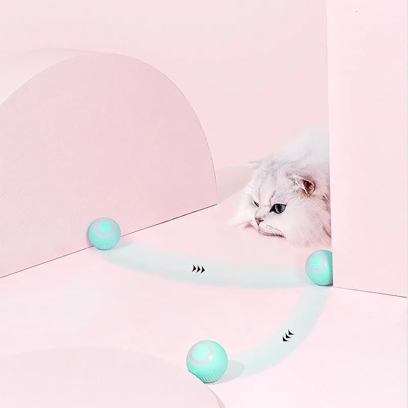 Smart Cat Toys Automatic Rolling Teaser Ball Indoor Interactive Cat Training Toys Silent Electric Balls Pet Accessories 240315