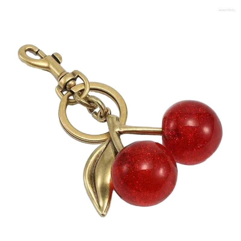 Keychains Exquisite Cherry Keychain Pendant Versatile Bag Charm Antique CherBag For Women's AccessoriesDropship