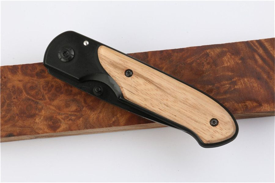 DA44 survival Pocket folding knife Wood handle Titanium finish Blade tactical knifes EDC Pockets knives X49 X50 of BM42