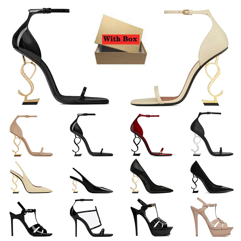 Luxury Women High Heel Sandals Dress Shoes stiletto heels office Designer Heels Formal events Designer shoes Black Golden Gold Wedding Bottoms wi