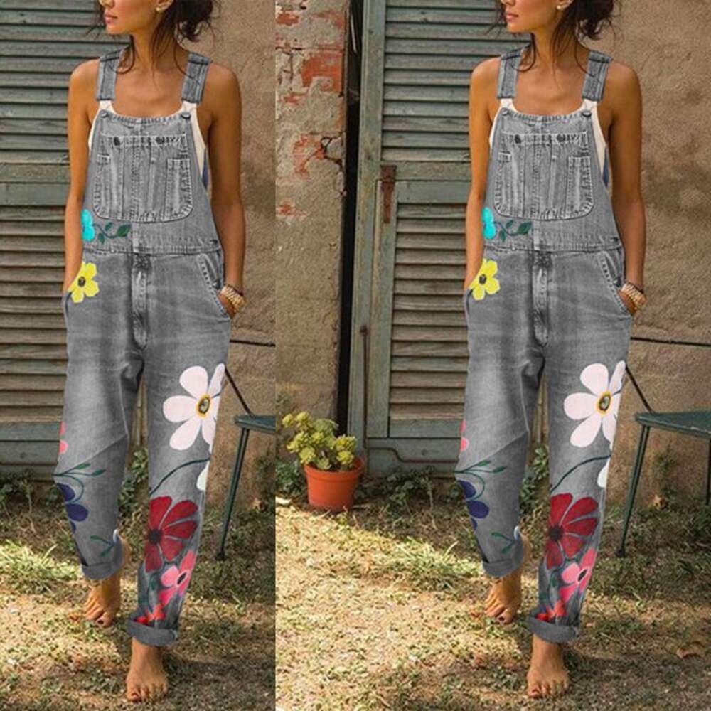 2024 Printed Pants, Large Size, Colorful Strap Denim Pants