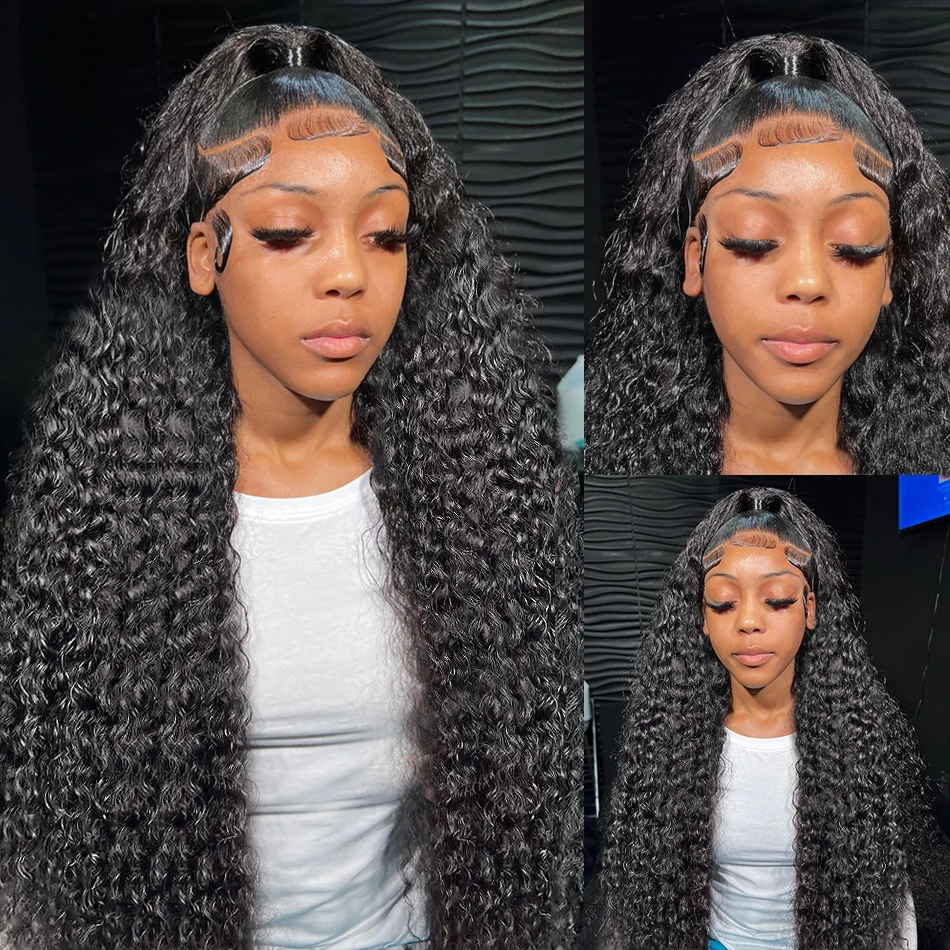Free shipping 360 Frontal 28 30 Inch Water Wave 13x6 Lace Front Wig Human Hair Wigs Deep Curly Glueless Virgin Brazilian 180% Density