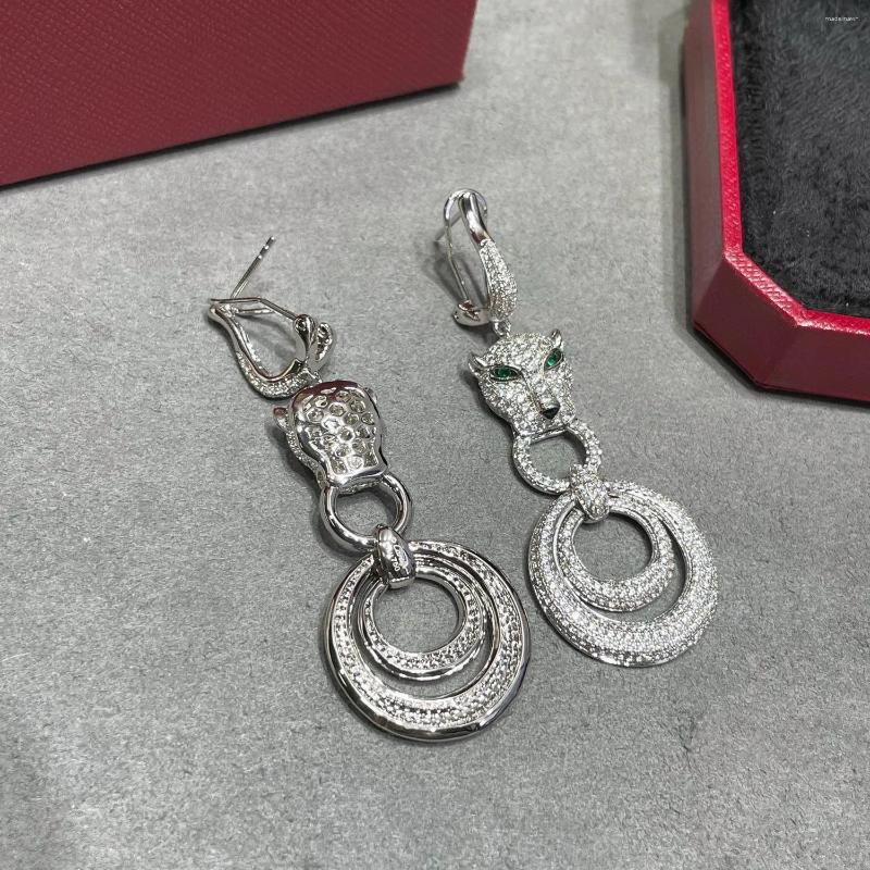 Stud Earrings Brand Vintage Jungle Leopard For Women Luxury Jewelry Fashion Designer Eardrop 925 Sliver Lady Clip