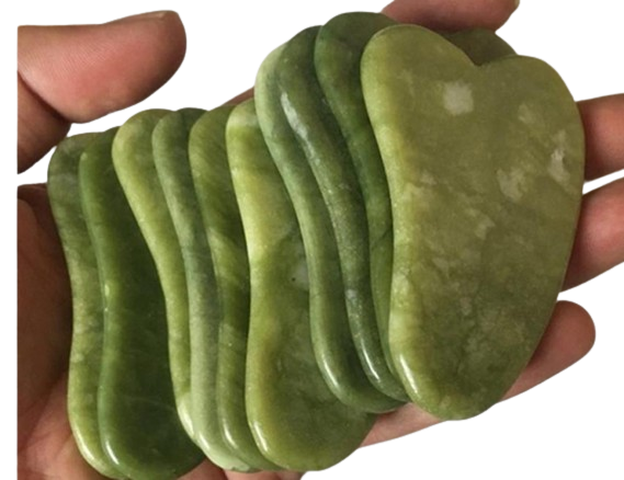 Natural xiuyan stone Green Jade Guasha gua sha scraper Board massager for scrapping therapy roller