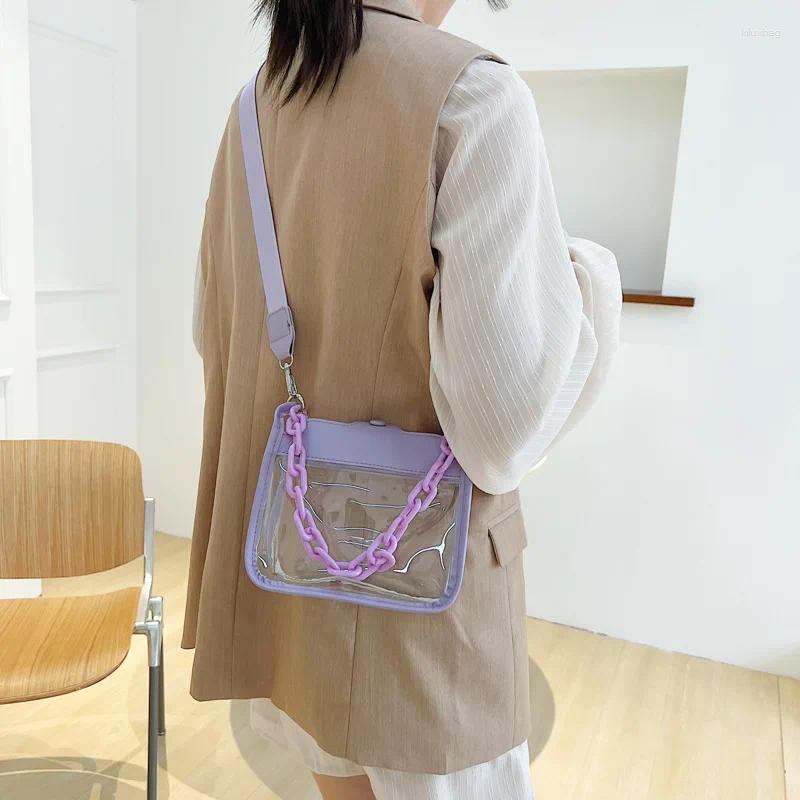 Shoulder Bags 2025 Summer Women Clear Transparent Crossbody Bag Female Jelly Handbags And Purses Acrylic Chain Square Bolsos