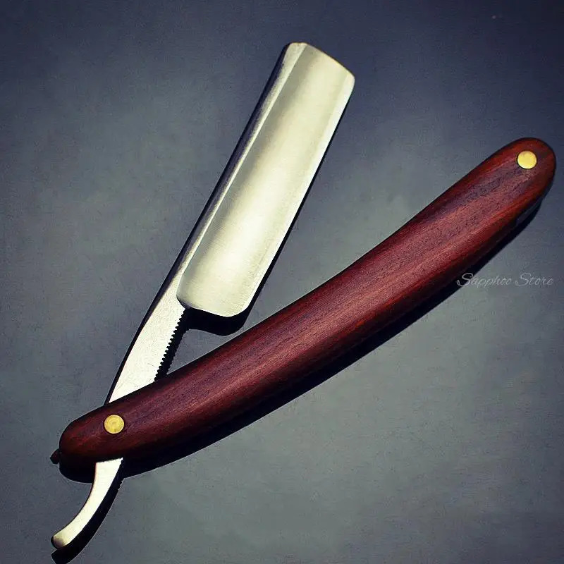S45C Carbon Steel Straight Razor Barber Shop Sandalwood Handle Razors For Male Shaving Knife mens Safety Shaver Razors G1120 240314