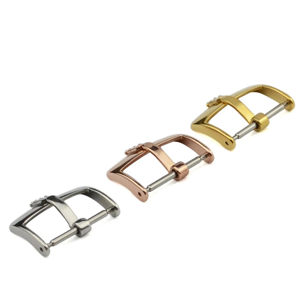 for ROL Buckle Bands Silver Rose Gold Polished Watch Band Strap Pin Buckle 14mm 16mm 18mm 20mm Sport Relojes Hombre Watchband ROL104