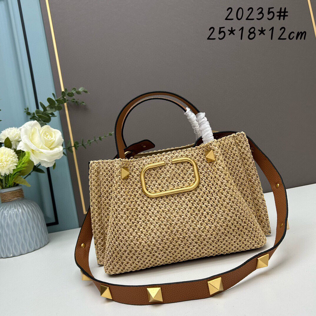 Designer Lafitee grasss Bag Mirror Quality Women Straw Woven Bag Handbags Tote Shopping Bag High Quality Lafite Woven Bag Travel Crossbody Shoulder Purse