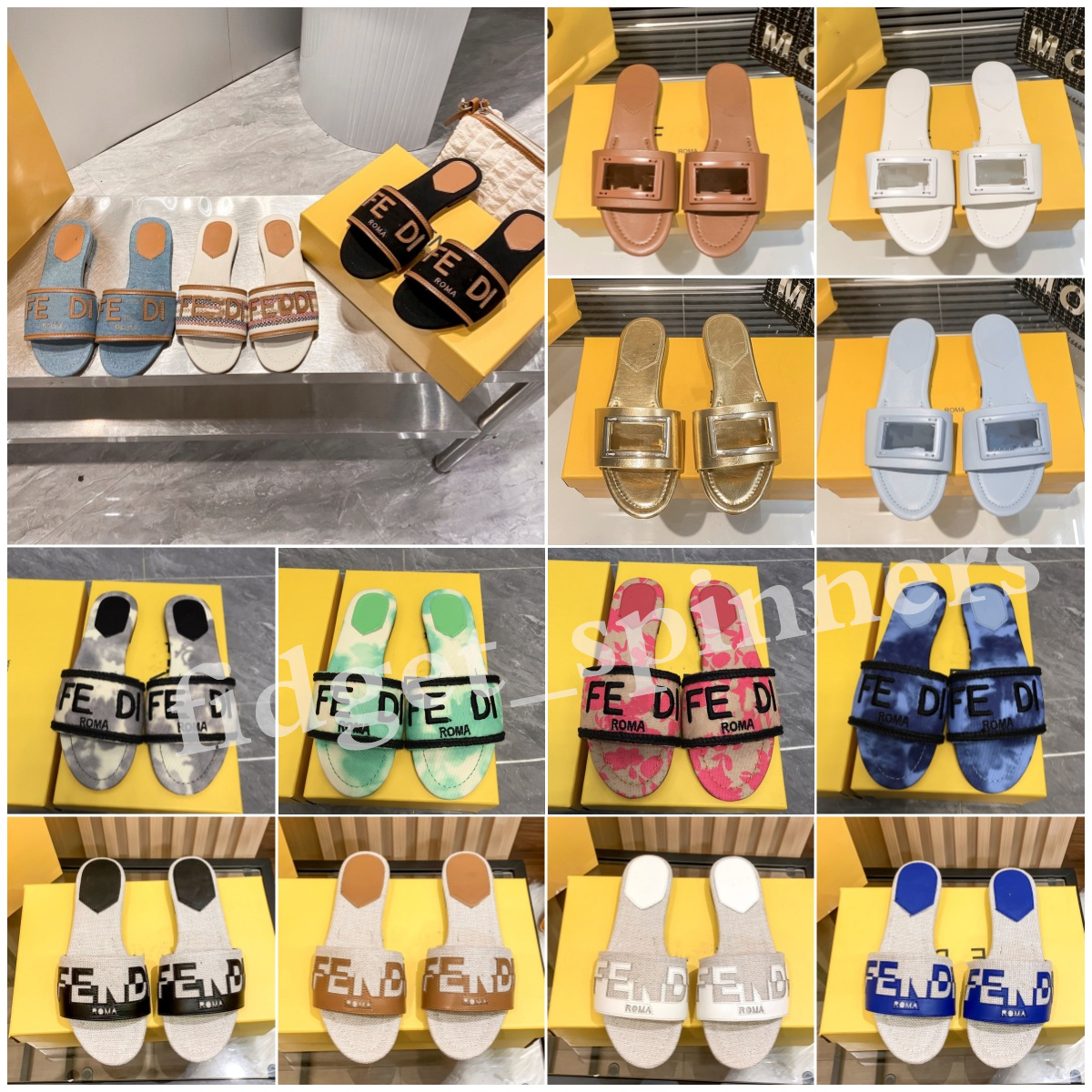 Fashion Designer Letters Slippers Women Summer Beach Sandals Flat heel Slippers