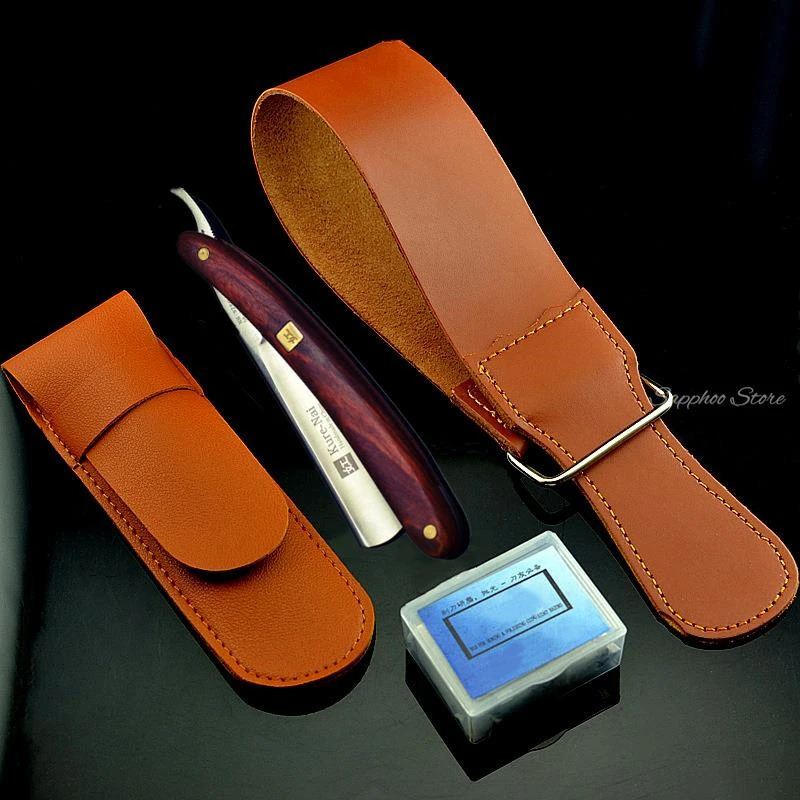 S45C Carbon Steel Straight Razor Barber Shop Sandalwood Handle Razors For Male Shaving Knife mens Safety Shaver Razors G1120 240314