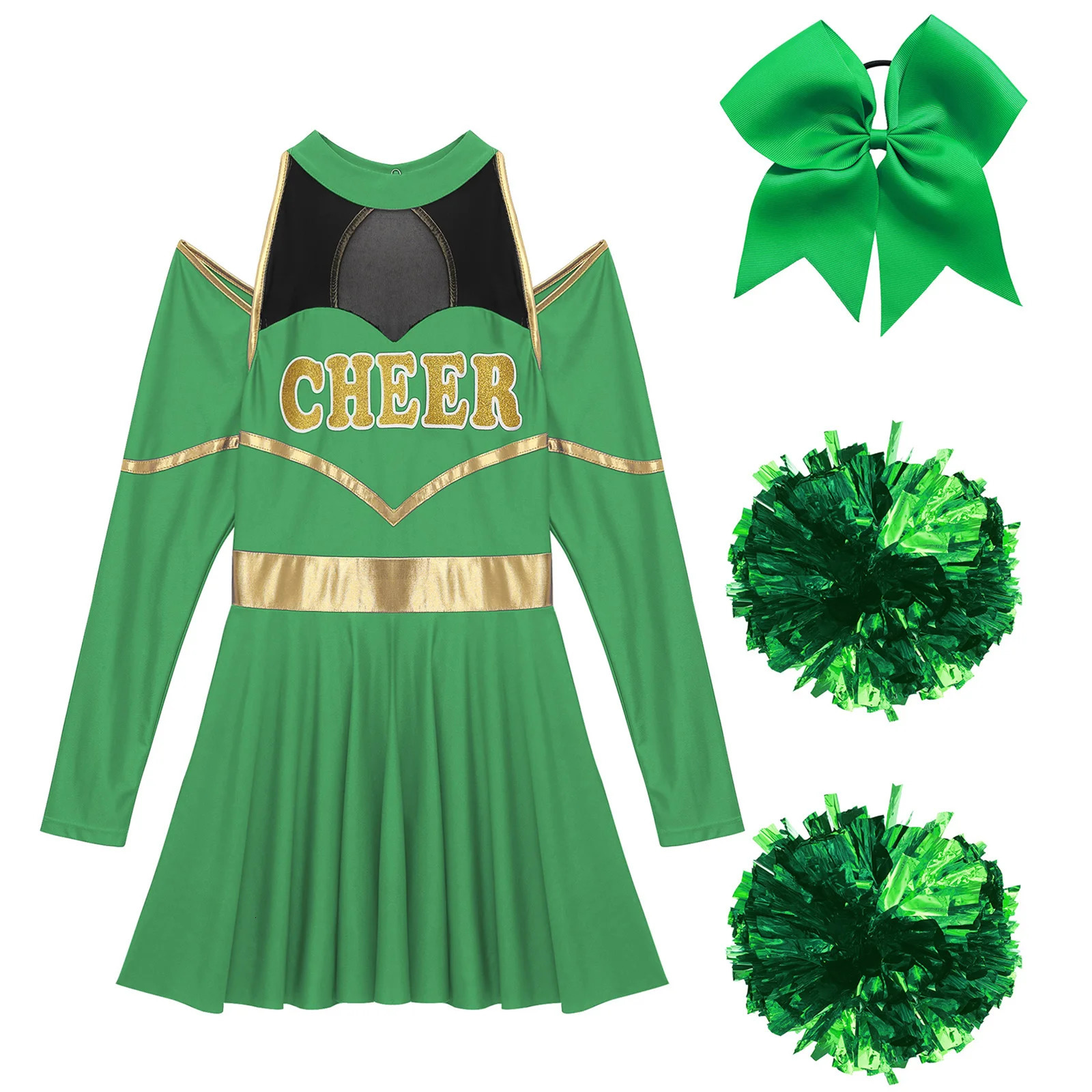 Womens Youthful Cheerleading Costumes Cosplay Cheerlead Uniform Dress Schoolgirls Cheer Dance Outfits Cheerleader Dancewear Sets 240305