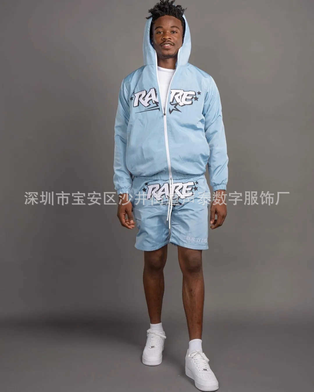 Men's Tracksuits Men's Jacket Shorts Set Digital Full Body Print Men's Summer Casual Sports Trench Coat Two-piece Set T240320
