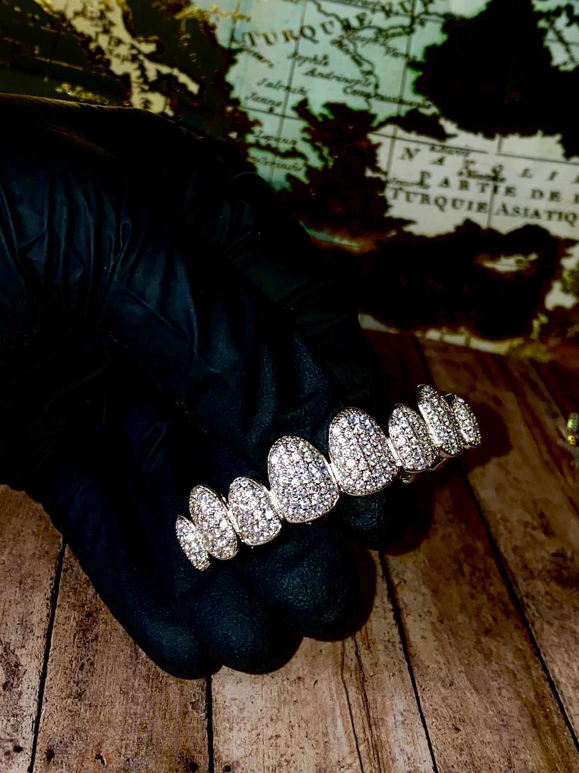 custom gold teeth Moissanite dia grillz