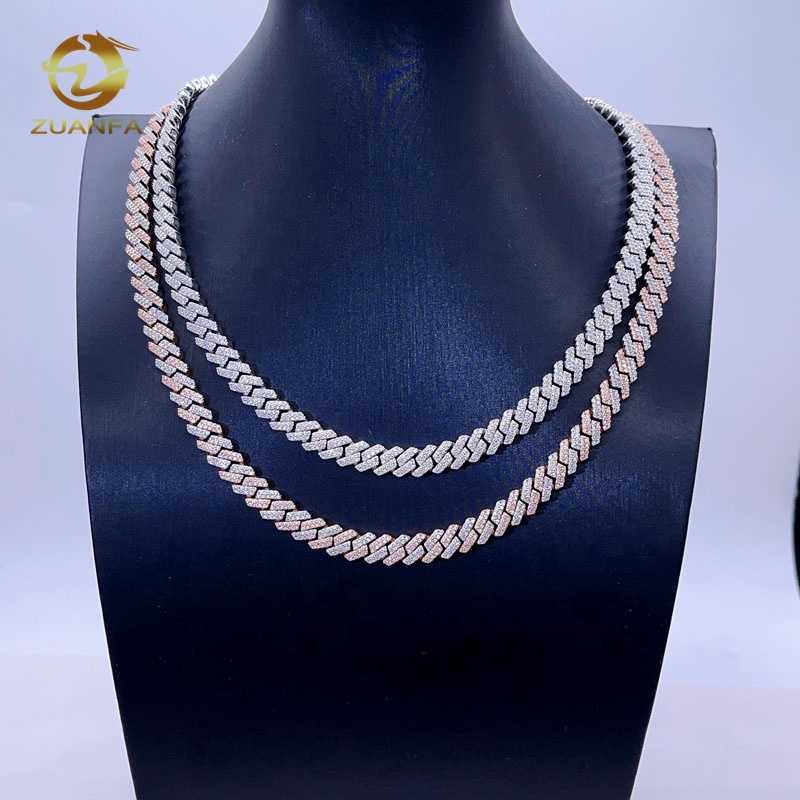 necklace moissanite chain GRA 8MM Double Row Iced Out Men Women Fashion Stylish VVS Diamond Moissanite Cuban Chain