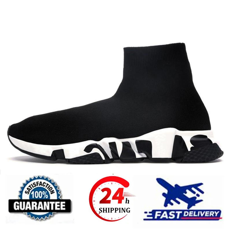Desiger Sock Shoes Graffiti White Black Red Beige Pik Clear Sole Lace-up Neo Yellow Socks Speed Ruer Traiers Flat Patform Slip O Seaker for Me Ad