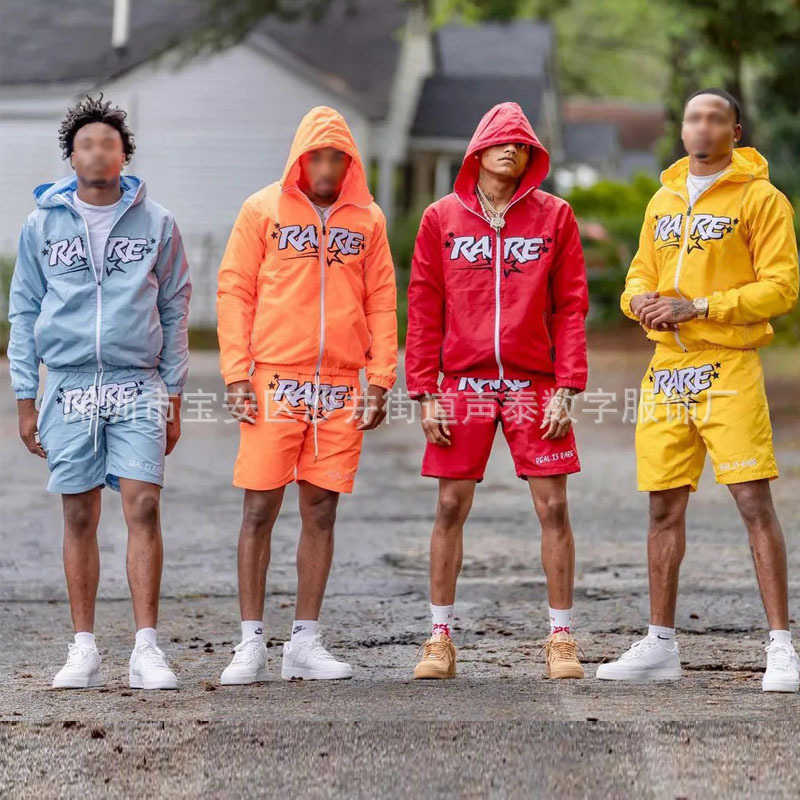 Men's Tracksuits Men's Jacket Shorts Set Digital Full Body Print Men's Summer Casual Sports Trench Coat Two-piece Set T240320