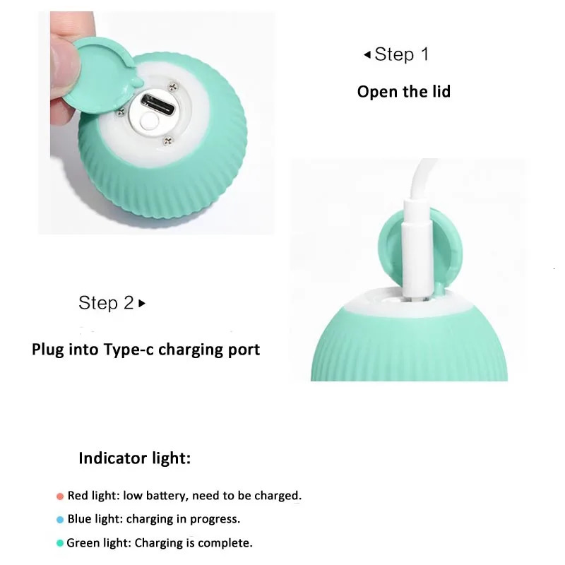 Smart Cat Toys Automatic Rolling Teaser Ball Indoor Interactive Cat Training Toys Silent Electric Balls Pet Accessories 240315